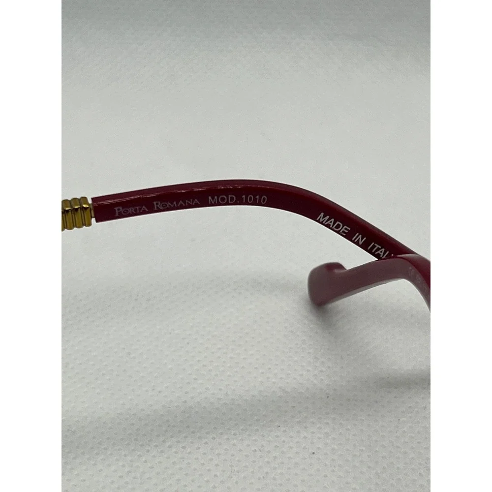 Porta Romana Rimless Sunglasses Purple Pink Gradient Lens Gold Accents‎ Fashion